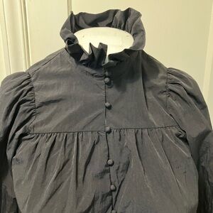 H&M Black Button-Down Shirt Dress